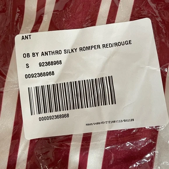 Anthropologie NWT beautiful silky striped pajama romper, tie belt, Sz XS or Sm - Picture 7 of 12